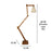 Hydra Wooden Floor Lamp with Brown Base and Jute Fabric Lampshade