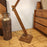 Hydra Wooden Floor Lamp with Brown Base and Jute Fabric Lampshade