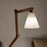 Hydra Wooden Floor Lamp with Brown Base and Jute Fabric Lampshade