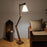 Hydra Wooden Floor Lamp with Brown Base and Jute Fabric Lampshade