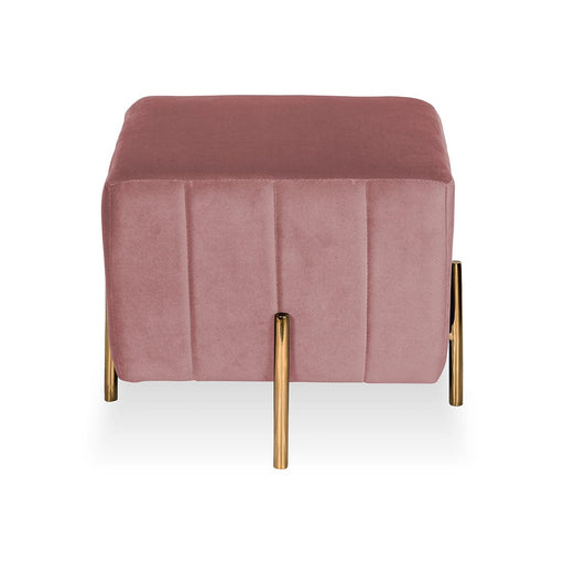 DOE BUCK SQUARE GOLD OTTOMAN STAINLESS STEEL IN PINK