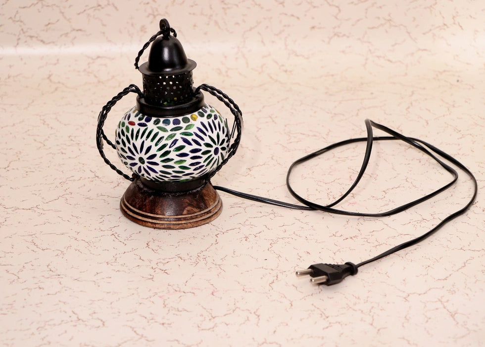 WOODEN & IRON ELECTRIC HANGING LANTERN