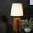 Stella Brown Wooden Table Lamp with White Fabric Lampshade