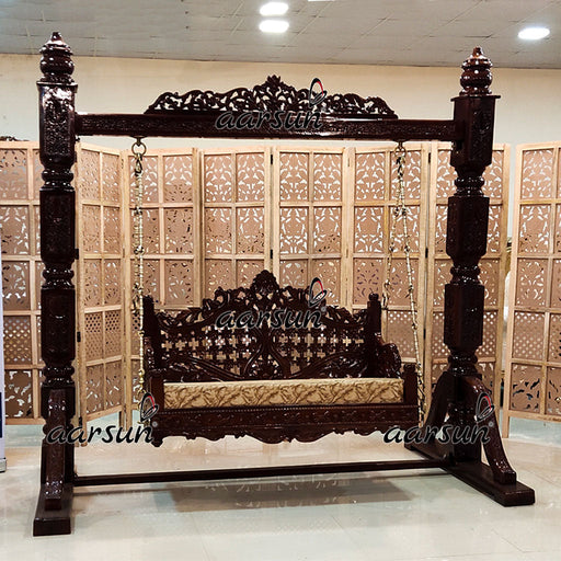 Indoor Jhula Handcrafted in Classic Design in Teak Wood YT-452