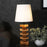 Cedar Brown Wooden Table Lamp with White Fabric Lampshade