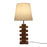 Cedar Brown Wooden Table Lamp with White Fabric Lampshade