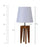 Jet Brown Wooden Table Lamp with White Fabric Lampshade