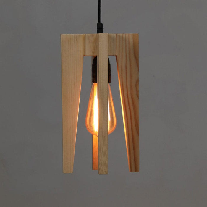 Jet Brown Wooden Single Hanging Lamp