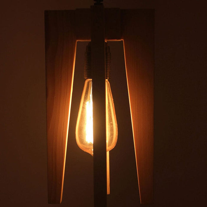 Jet Brown Wooden Single Hanging Lamp