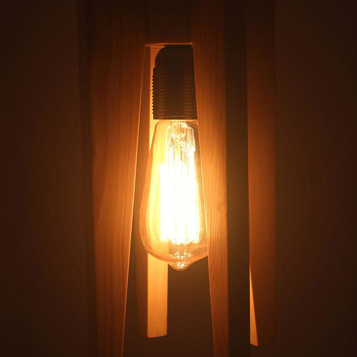 Jet Brown Wooden Single Hanging Lamp