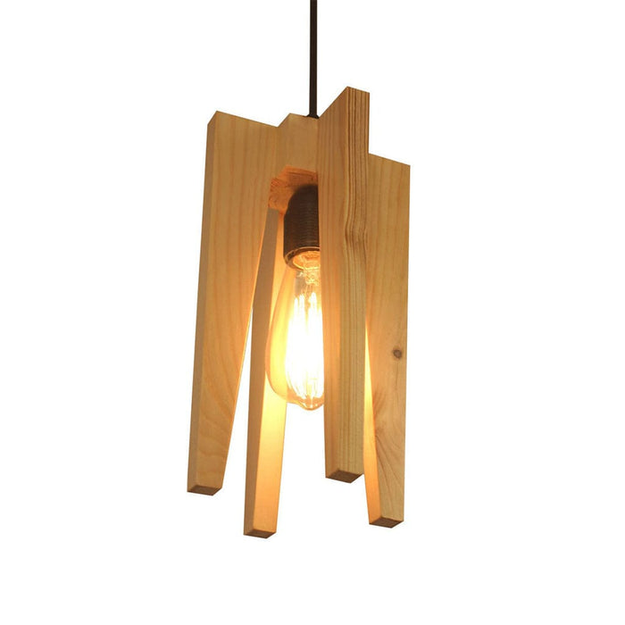 Jet Brown Wooden Single Hanging Lamp