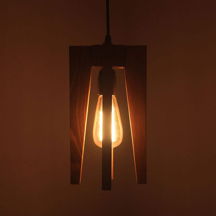 Jet Beige Wooden Single Hanging Lamp