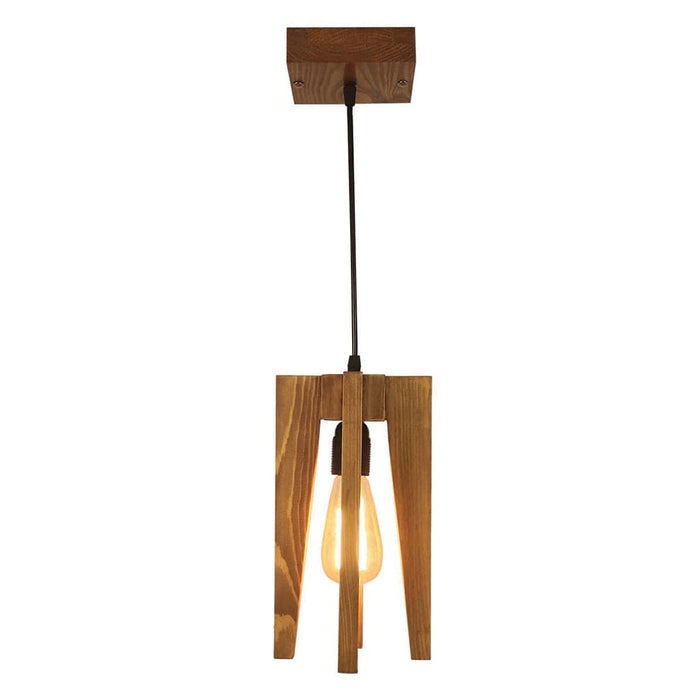 Jet Beige Wooden Single Hanging Lamp