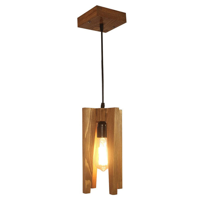 Jet Beige Wooden Single Hanging Lamp