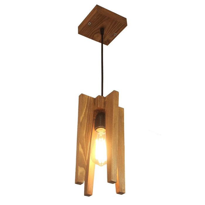 Jet Beige Wooden Single Hanging Lamp