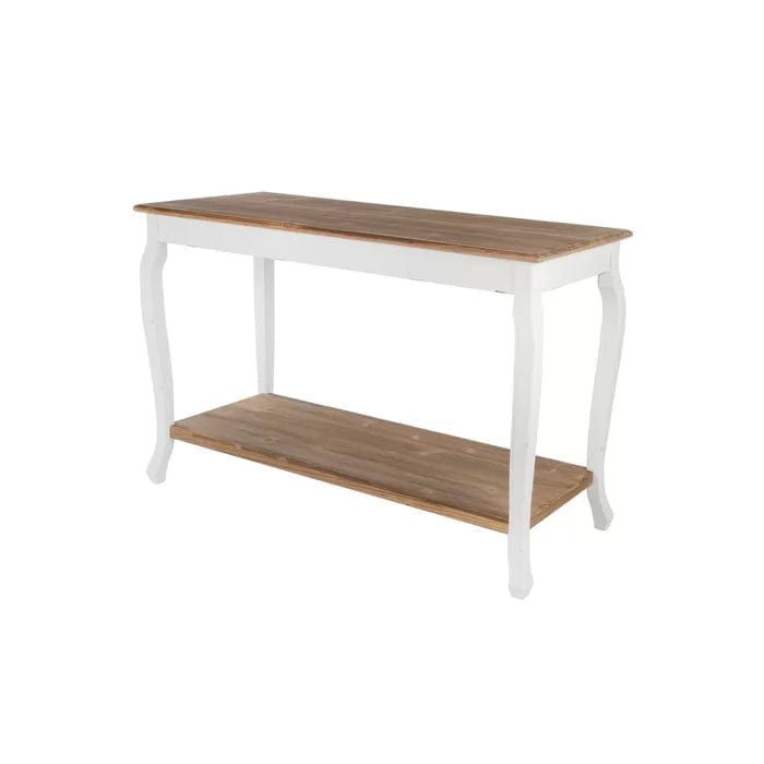 wooden Console Table, Brown and White