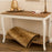 wooden Console Table, Brown and White