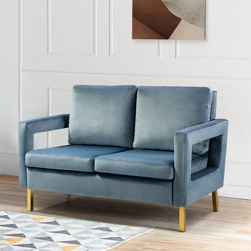 Velvet Square Arm Loveseat