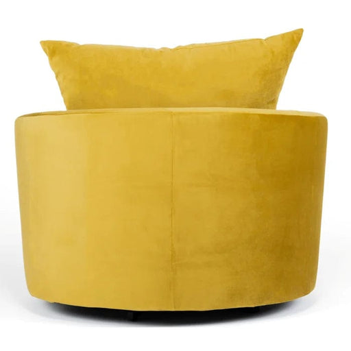 Laci Wide Velvet Swivel Armchair