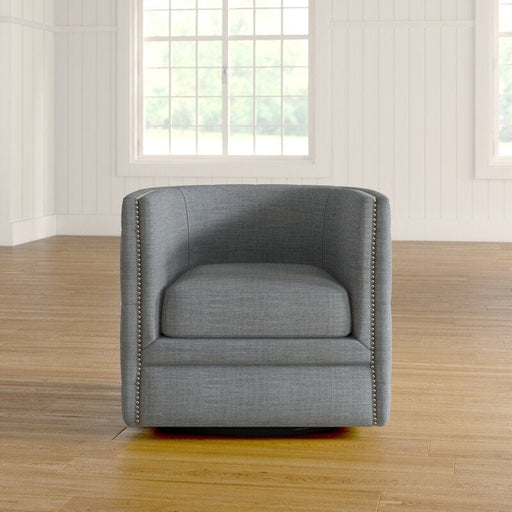 Wide Tufted Swivel Barrel Chair