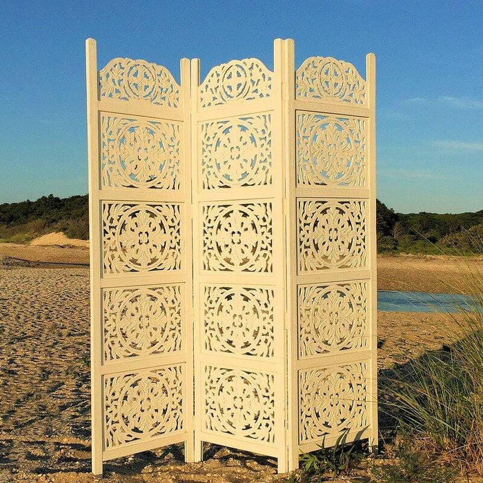 3 Panels wooden partition Solid Wood Folding Room Divider