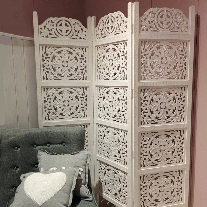 3 Panels wooden partition Solid Wood Folding Room Divider