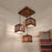 Lyon Brown Wooden Cluster Hanging Lamp