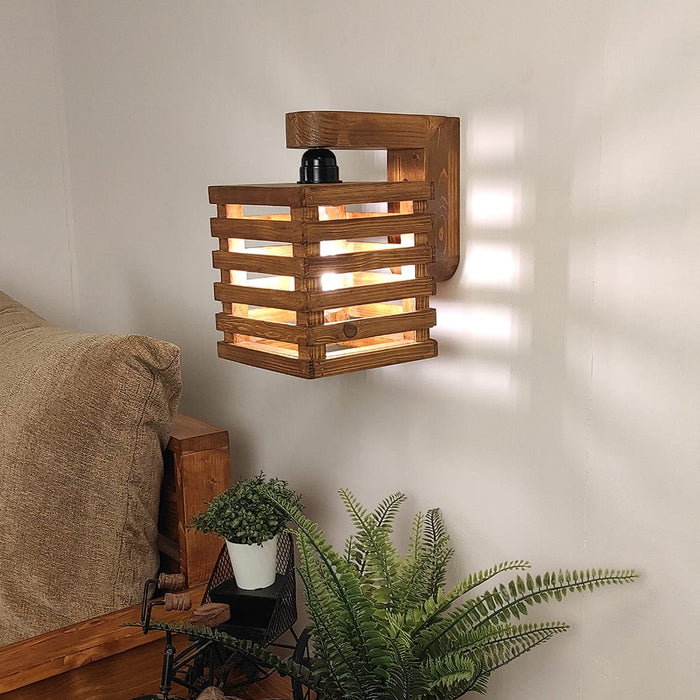 Lyon Brown Wooden Wall Light