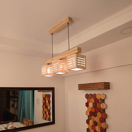 Ventus Brown & Beige Wooden Series Hanging Lamp