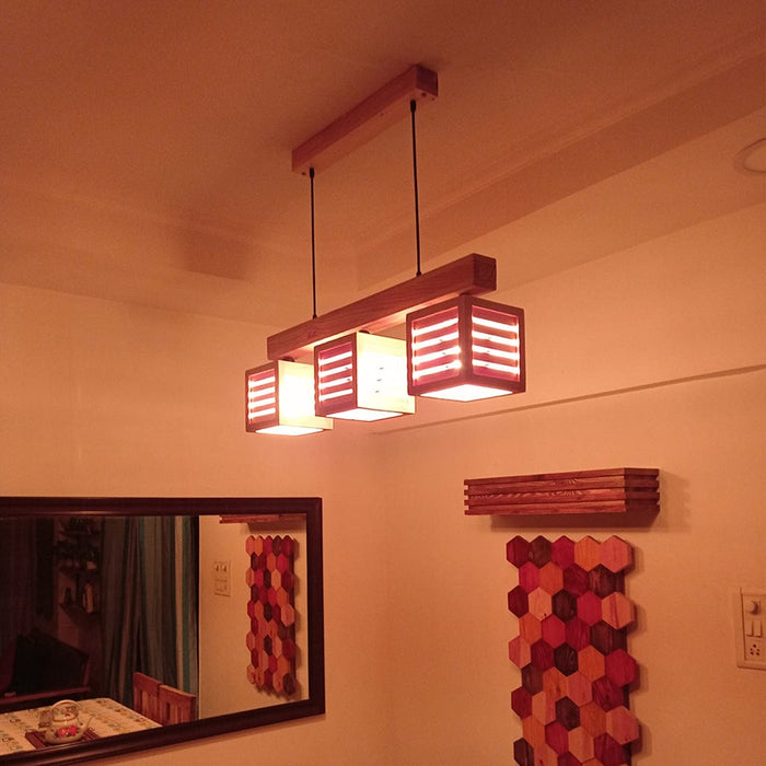 Elegant Beige Wooden Series Hanging Lamp