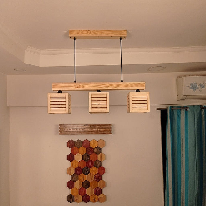 Ventus Brown & Beige Wooden Series Hanging Lamp