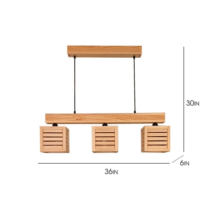 Ventus Brown & Beige Wooden Series Hanging Lamp