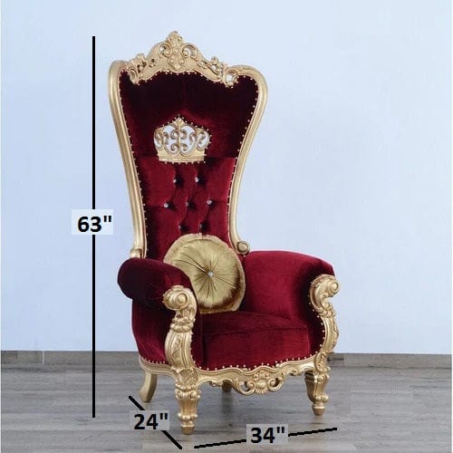 Wooden Luxurious  Maharaja High Back throne Gold Leaf Chair