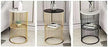 Round Coffee and Side Accent End Table for Living Room with Metal & Engineered Wood Tabletop and Metal Frame Gold Powder Coated-White-Gold