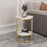 Round Coffee and Side Accent End Table for Living Room with Metal & Engineered Wood Tabletop and Metal Frame Gold Powder Coated-White-Gold