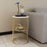 Round Coffee and Side Accent End Table for Living Room with Metal & Engineered Wood Tabletop and Metal Frame Gold Powder Coated-White-Gold