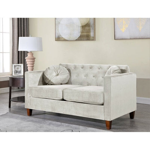 Velvet Square Arm Loveseat
