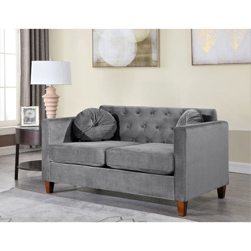 Velvet Square Arm Loveseat