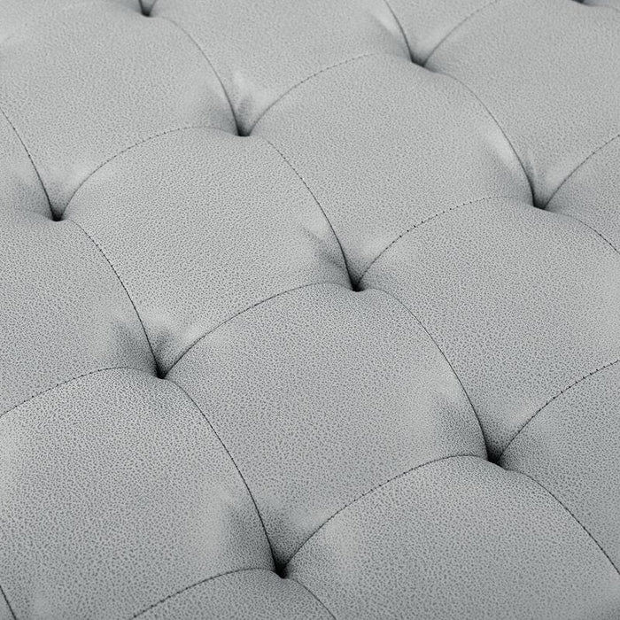 Living Room Coffee Table Wide Leatherette Tufted Square Cocktail Table, Large Bench