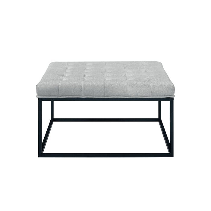 Living Room Coffee Table Wide Leatherette Tufted Square Cocktail Table, Large Bench