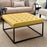 Living Room Coffee Table Wide Leatherette Tufted Square Cocktail Table, Large Bench