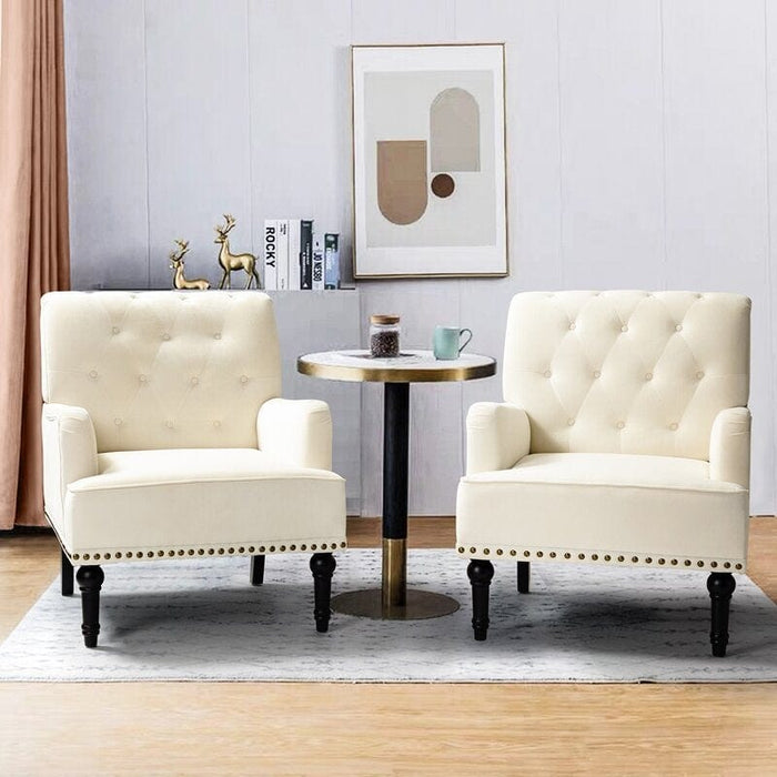 Wide Tufted Armchair (Set of 2)