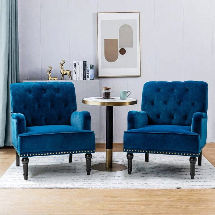 Wide Tufted Armchair (Set of 2)