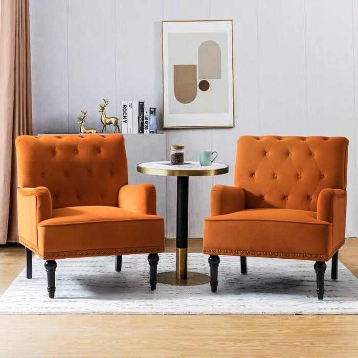 Wide Tufted Armchair (Set of 2)