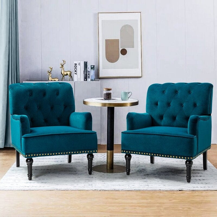 Wide Tufted Armchair (Set of 2)