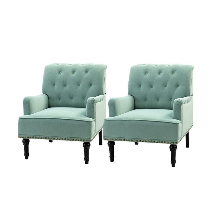 Wide Tufted Armchair (Set of 2)