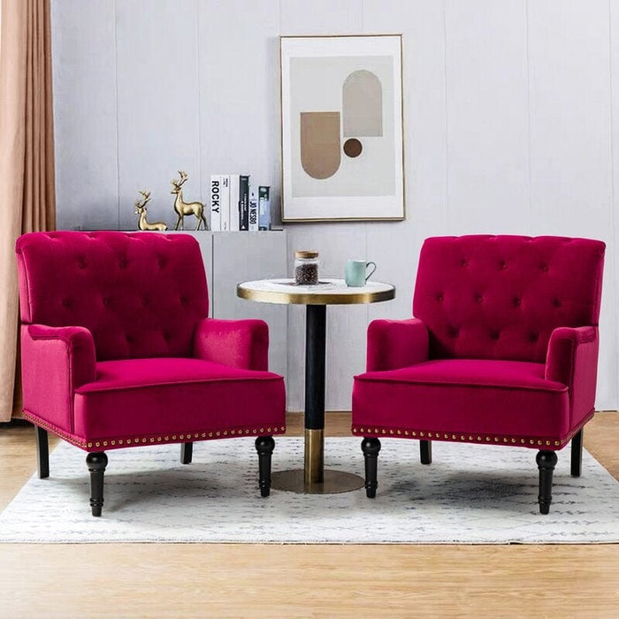 Wide Tufted Armchair (Set of 2)