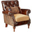 Wooden Handcarved Teak Wood Sofa Wide Tufted Armchair