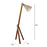 Triune Wooden Floor Lamp with Brown Base and Beige Fabric Lampshade