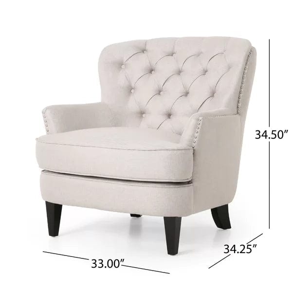Michaelson Wide Tufted Armchair and Ottoman